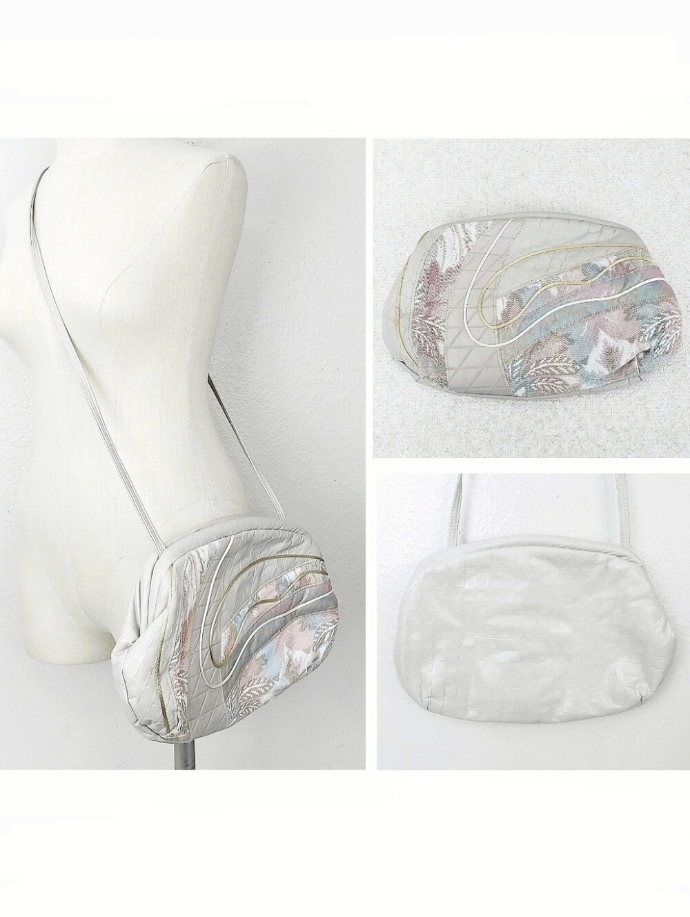 Vintage Fifth Avenue Handbags Patchwork Convertible Clutch Crossbody Bag
